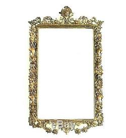 Large Antique Mirror With Bronze Frame Renaissance Style Late Nineteenth Time