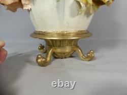 Large Bas-relief Flowered Majolica Vase, Edouard Gilles, 19th Century