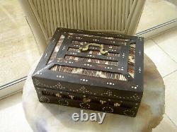 Large Box Old Key Box Bone Marking And Pic Pig Spike Age 19th