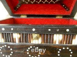 Large Box Old Key Box Bone Marking And Pic Pig Spike Age 19th