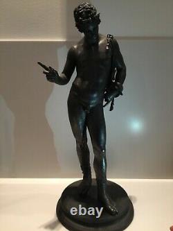 Large Bronze Narcissus From Pompeii Grand Tour Era XIX 61 CM