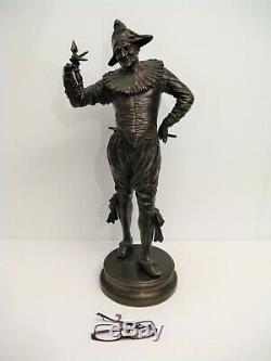 Large Bronze Sculpture Buffoon Signed G. Gueyton Time Nineteenth Century