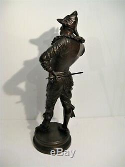 Large Bronze Sculpture Buffoon Signed G. Gueyton Time Nineteenth Century