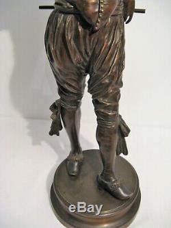 Large Bronze Sculpture Buffoon Signed G. Gueyton Time Nineteenth Century