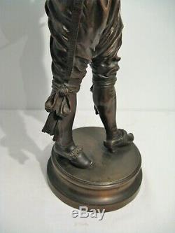 Large Bronze Sculpture Buffoon Signed G. Gueyton Time Nineteenth Century