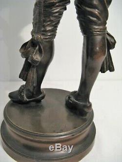 Large Bronze Sculpture Buffoon Signed G. Gueyton Time Nineteenth Century