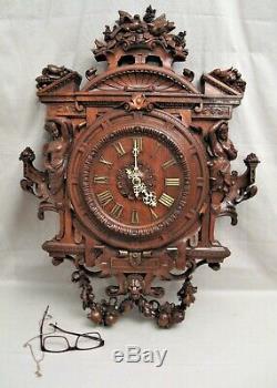 Large Carved Cartel Clock Time Nineteenth Century
