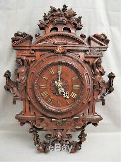 Large Carved Cartel Clock Time Nineteenth Century