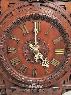Large Carved Cartel Clock Time Nineteenth Century