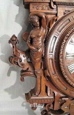 Large Carved Cartel Clock Time Nineteenth Century