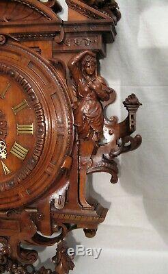 Large Carved Cartel Clock Time Nineteenth Century