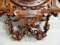 Large Carved Cartel Clock Time Nineteenth Century