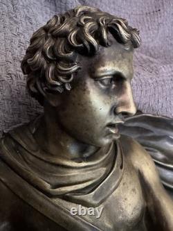Large Castle Clock, 68 cm, Restoration Period, Bronze