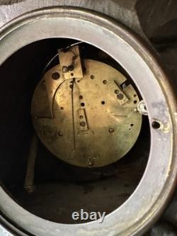Large Castle Clock, 68 cm, Restoration Period, Bronze
