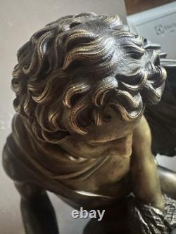 Large Castle Clock, 68 cm, Restoration Period, Bronze