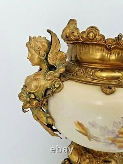 Large Cup Of Faience And Gilded Brass 19th Century