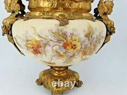 Large Cup Of Faience And Gilded Brass 19th Century