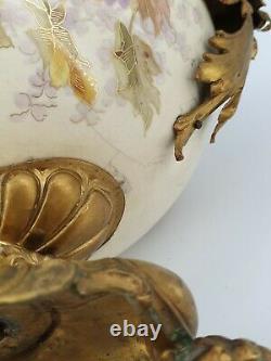 Large Cup Of Faience And Gilded Brass 19th Century