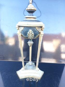 Large Empire-period lamp in bronze, Athenian, height 74 cm, Thomire style