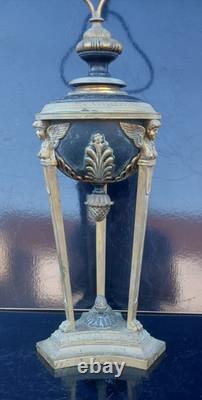Large Empire-period lamp in bronze, Athenian, height 74 cm, Thomire style
