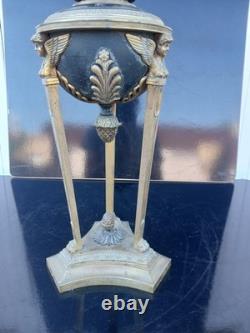 Large Empire-period lamp in bronze, Athenian, height 74 cm, Thomire style