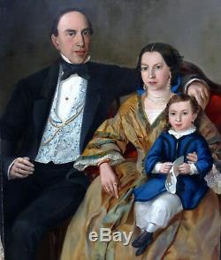 Large Family Portrait Napoleon III Hst Nineteenth Century (130-97 Cm)