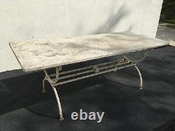 Large Garden Table With 19th Century Marble Tray