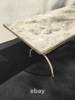 Large Garden Table With 19th Century Marble Tray