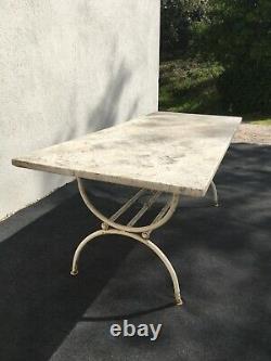 Large Garden Table With 19th Century Marble Tray