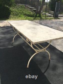 Large Garden Table With 19th Century Marble Tray