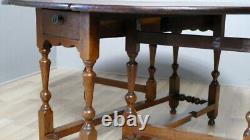 Large Gateleg Table In Oak, England, Era Xixth