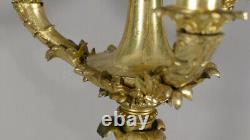 Large Gilt Bronze Candelabra Lamp from the Restoration Period, Early 19th Century