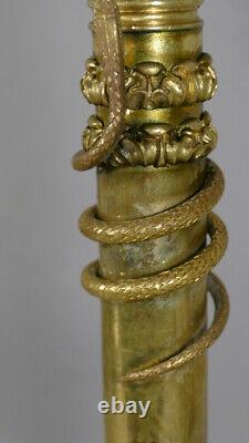 Large Gilt Bronze Candelabra Lamp from the Restoration Period, Early 19th Century