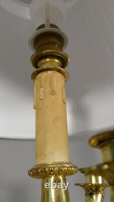 Large Gilt Bronze Candelabra Lamp from the Restoration Period, Early 19th Century