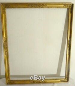 Large Golden Frame Empire Period Friezes Stripes Heart XIX Eme 78 X 64cm