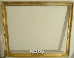 Large Golden Frame Empire Period Friezes Stripes Heart XIX Eme 78 X 64cm