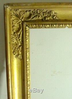 Large Golden Frame Empire Period Friezes Stripes Heart XIX Eme 78 X 64cm