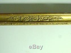 Large Golden Frame Empire Period Friezes Stripes Heart XIX Eme 78 X 64cm