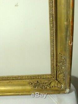 Large Golden Frame Empire Period Friezes Stripes Heart XIX Eme 78 X 64cm