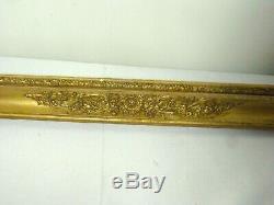 Large Golden Frame Empire Period Friezes Stripes Heart XIX Eme 78 X 64cm