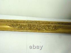 Large Golden Frame Period Empire Friezes Of Heart XIX Eme 78 X 64cm