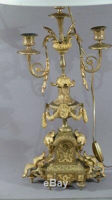 Large Lamp Louis XVI Style Gilt Bronze, Time XIX