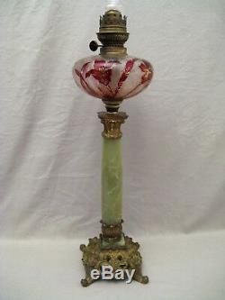 Large Lamp Oil Nineteenth Century Baccarat Glassware Or Saint Louis