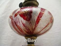 Large Lamp Oil Nineteenth Century Baccarat Glassware Or Saint Louis