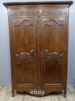 Large Louis XV Wardrobe in Cherrywood, 19th Century