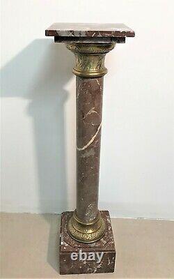 Large Marble And Bronze Column Late 19th Early 20th Century