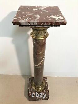 Large Marble And Bronze Column Late 19th Early 20th Century