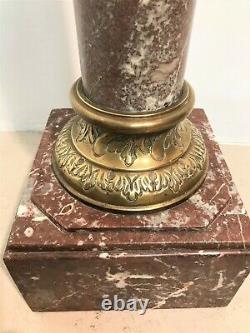Large Marble And Bronze Column Late 19th Early 20th Century