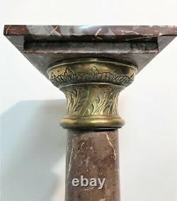 Large Marble And Bronze Column Late 19th Early 20th Century