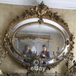 Large Mirror Mercury Bevelled In Parecloses Period Xixth Louis XVI Napoleon III